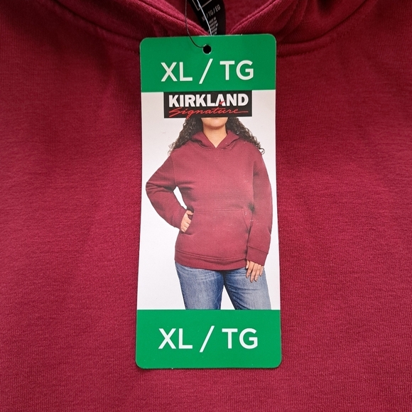 Kirkland Signature Hoodie Pullover Heavyweight Sweatshirt Red Women's XL - Picture 13 of 16